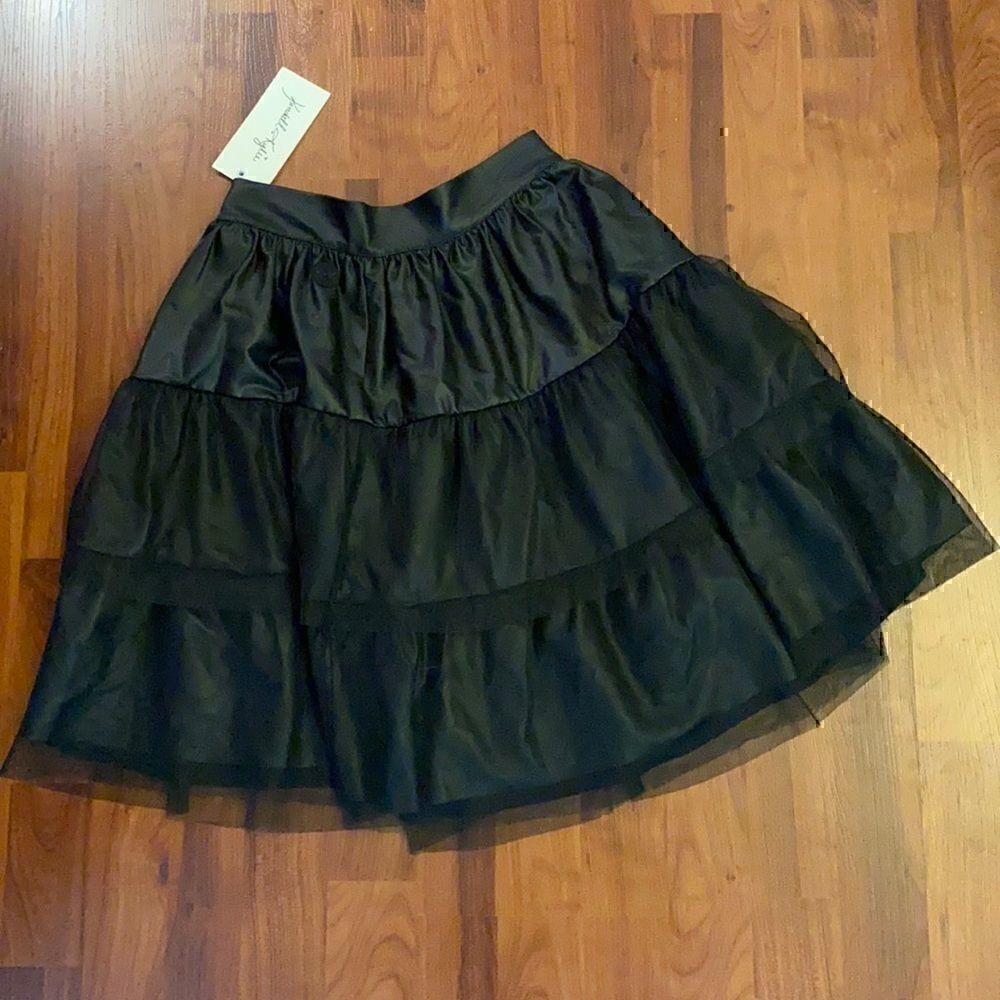NWT Kendall +Kylie Revolve Vegan Leather and Tulle Circle Skirt